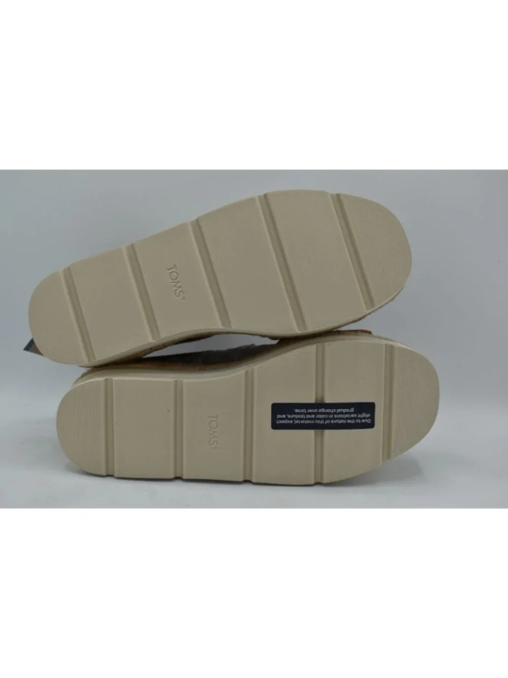 TOMS‎ Womens Size 8.5 Ronan Tan Leather Espadrille Platform Sandals Shoes